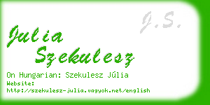julia szekulesz business card
